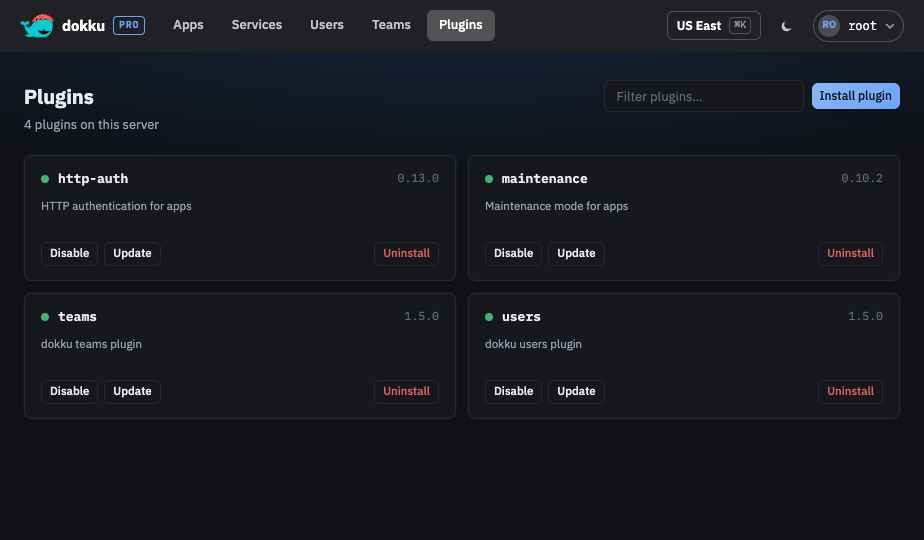 The Plugins screen listing installed community plugins