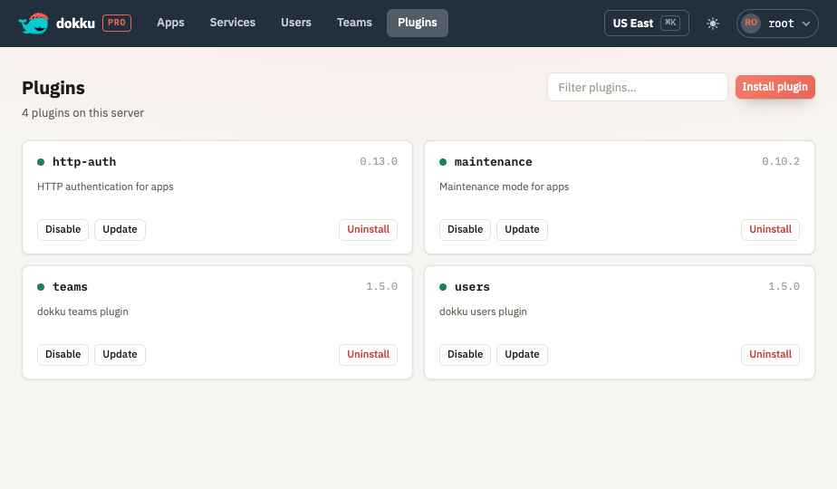 The Plugins screen listing installed community plugins